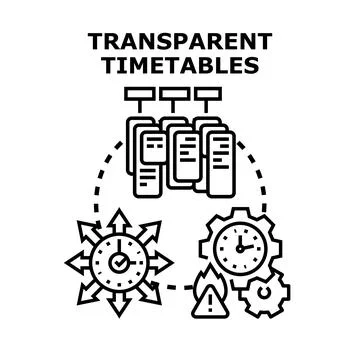 Transparent timetables concept managing time and deadlines Stock Illustration