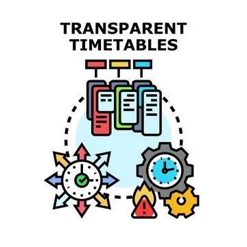 Transparent timetables concept managing time and deadlines Stock Illustration