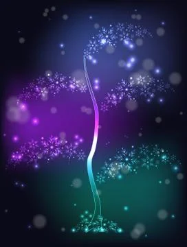 Transparent tree from snowflakes. EPS10 vector illustration Stock Illustration