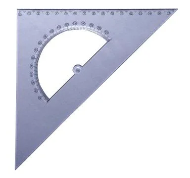 Transparent triangle protractor Stock Photos