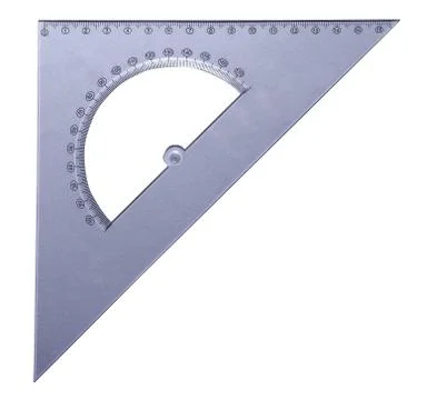 Transparent triangle Protractor Stock Photos