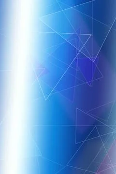 Transparent triangles and connected lines drift over a bright blue gradient.. Stock Illustration