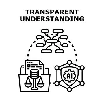 Transparent understanding process with artificial intelligence and data Stock Illustration