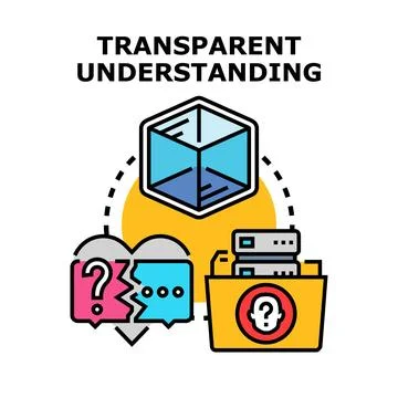 Transparent understanding resolving communication and data issues Stock Illustration