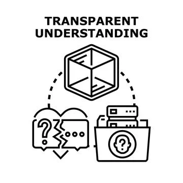 Transparent understanding resolving communication and data issues Stock Illustration