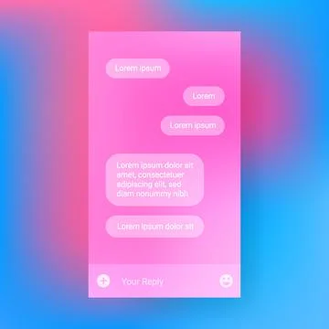 Transparent user interface chatting online mobile app Stock Illustration