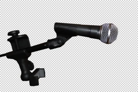 Transparent Vector Microphone on stand Stock Illustration