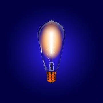 Transparent vector realistic light bulb. Stock Illustration