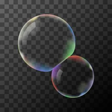 Transparent vector soap bubbles Stock Illustration