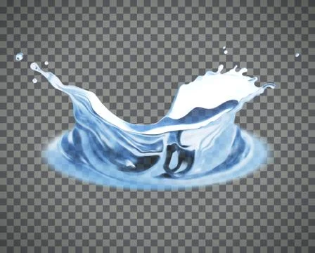 Transparent vector water splash isolated on light background Stock Illustration
