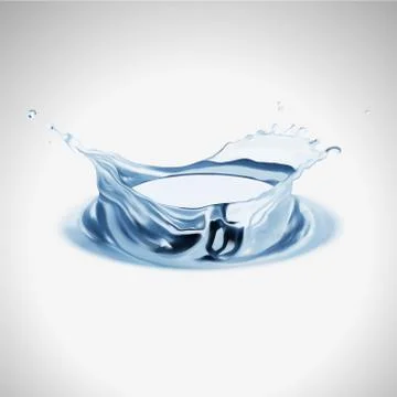 Transparent vector water splash isolated on light background Stock Illustration