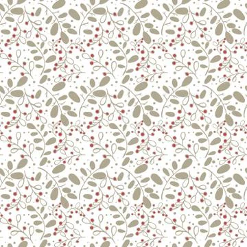 Transparent vector winter pattern with branches drawn in doodle Illustrazione stock
