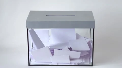 Transparent voting box Stock Footage 135720310