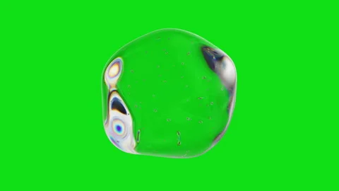 Transparent water ball with small bubbles. Transparent, shiny sphere of gla.. Stock Footage 340239344