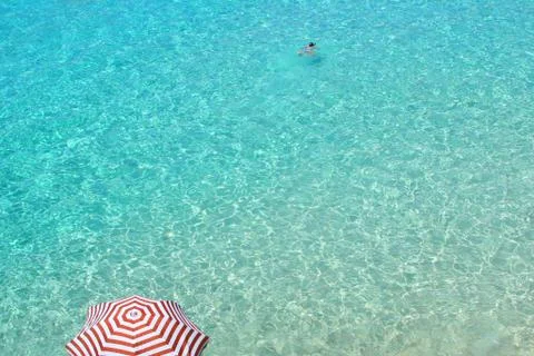 Transparent water in the beach Stock Photos