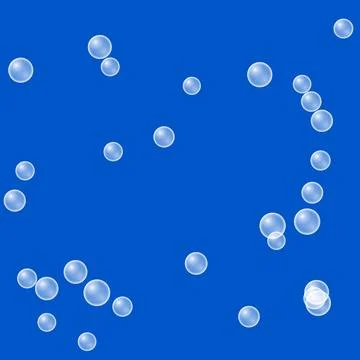 Transparent Water Bubbles on Deep Blue Background Stock-Illustration