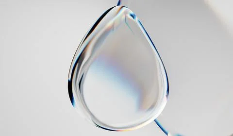 Transparent water drop shape with light refraction abstract clear acrylic Stock Illustration