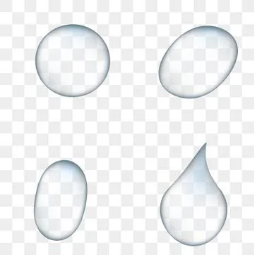 Transparent water drops set Illustrazione stock