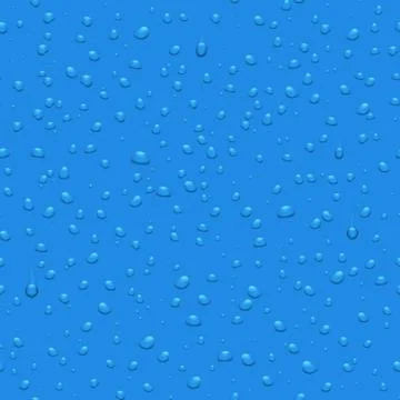 Transparent water drops vector seamless pattern Stock Illustration