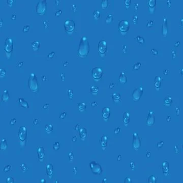 Transparent water drops vector seamless pattern Stock Illustration