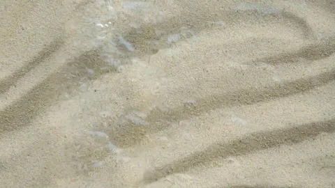 Transparent water surface ripples texture motion, waves, splash, sand background 動画素材 263097094