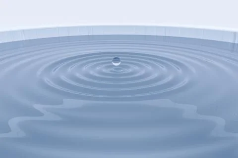 Transparent wave liquid ripples by fluid simulation, 3d rendering Stock Illustration