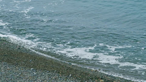 Transparent Waves With Foam. Abstract Nautical Summer Sea Nature Background Stock Footage 257573211