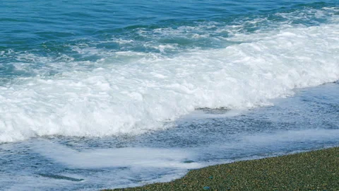 Transparent Waves With Foam. Abstract Nautical Summer Sea Nature Background 스톡 동영상 257699394