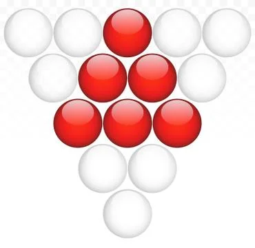 Transparent white and red spheres Stock Illustration