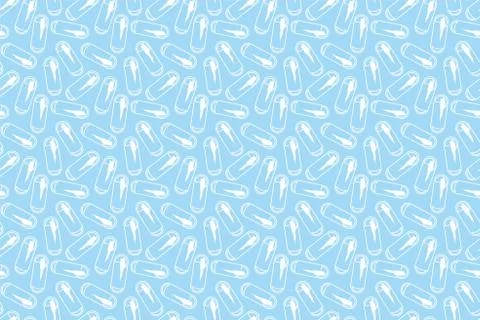 Transparent white capsules on a blue background. Seamless vector pattern Stock Illustration