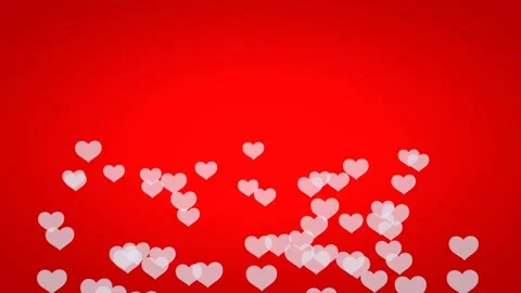 Transparent white hearts float on a red festive background.Valentine's day Stock Footage 168030793