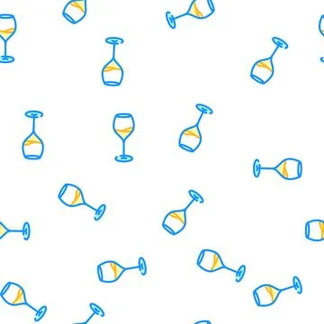 Transparent wine glass vector seamless pattern 스톡 일러스트
