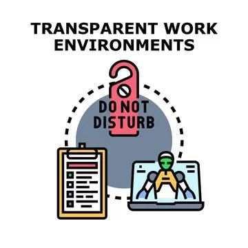 Transparent work environment concept for workflow optimization イラスト素材