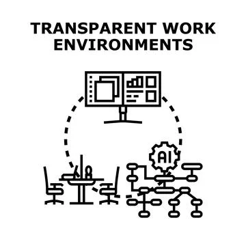Transparent work environments concept with digital tools and ai イラスト素材