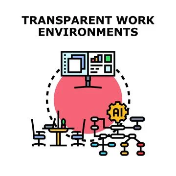 Transparent work environments concept with digital tools and ai イラスト素材