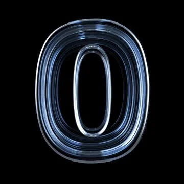 Transparent x-ray number 0 ZERO. 3D Illustrazione stock