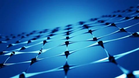 Transparently molecular grid 3D render loopable animation 4k UHD (3840x2160) 스톡 동영상 92292464