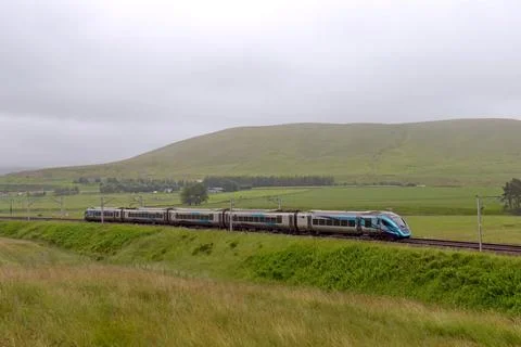 TransPennine Express 'Nova 2' unit  heading north on the West Coast Main Line Stock Photos