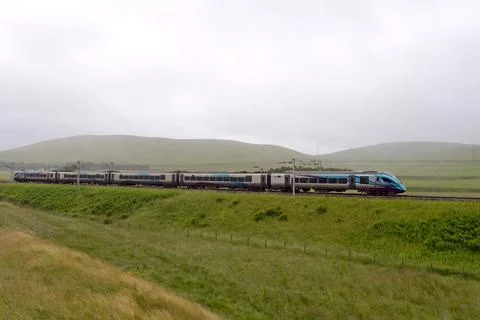 TransPennine Express 'Nova 2' unit  heading north on the West Coast Main Line Stock Photos