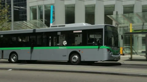 Transperth bus drives down street, perth australia Stock Footage 36825371