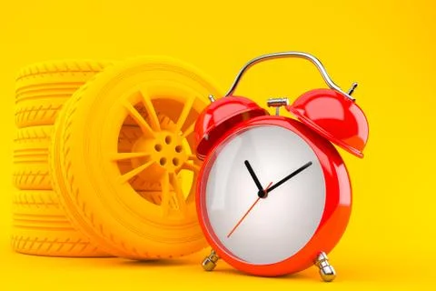 Transport background with alarm clock Stock Illustration