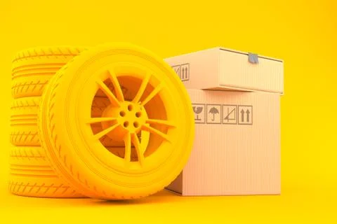 Transport background with stack of boxes Stock Illustration