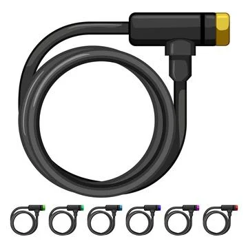 Transport bicycle lock cartoon vector graphic Stock Illustration