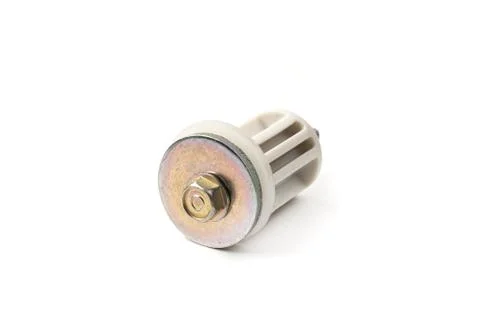 The transport bolt is isolated on a white background. Stock Photos