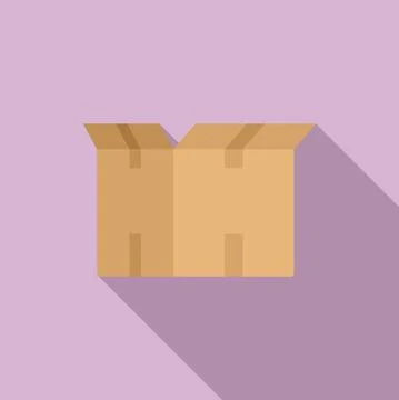 Transport box icon flat vector. Delivery package Stock Illustration