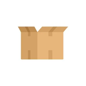 Transport box icon flat vector. Delivery package Illustrazione stock