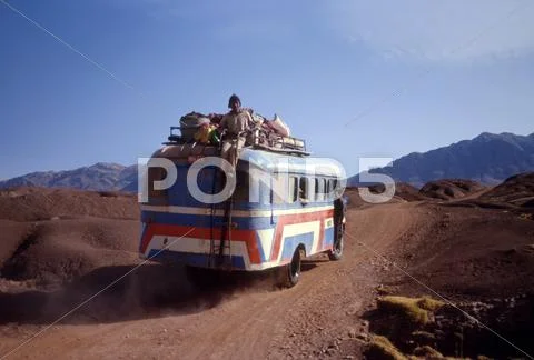 Transport bus traveling to patala from sucre Stock Photos