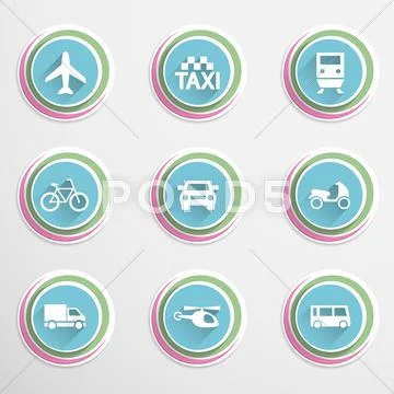 Transport buttons Stock Illustration
