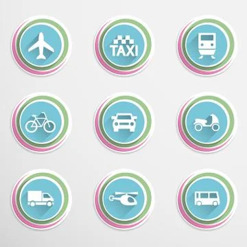 Transport buttons Stock Illustration