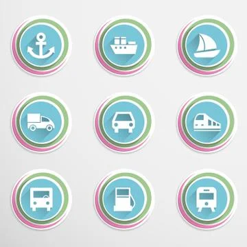 Transport buttons Stock Illustration